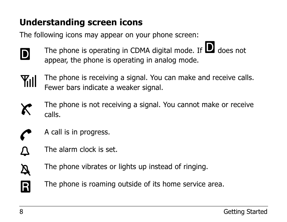 Understanding screen icons | Kyocera 1135 User Manual | Page 26 / 104