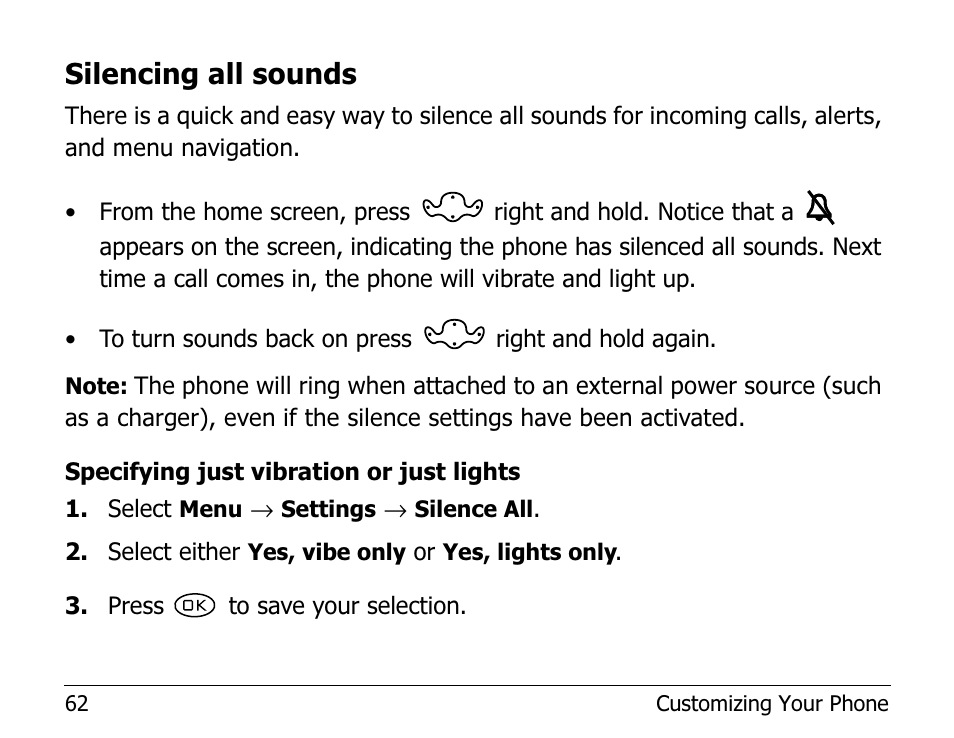 Silencing all sounds | Kyocera 1135 User Manual | Page 80 / 104