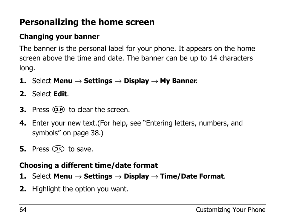 Personalizing the home screen | Kyocera 1135 User Manual | Page 82 / 104