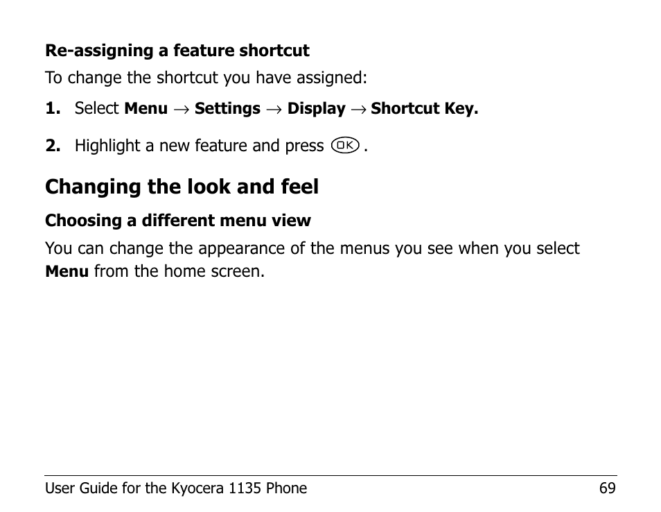 Changing the look and feel | Kyocera 1135 User Manual | Page 87 / 104