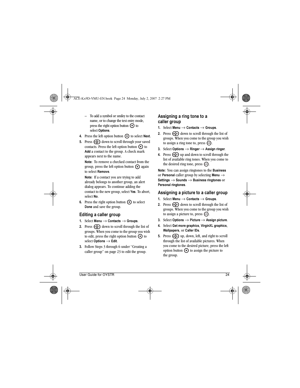 Kyocera OYSTR KX9 User Manual | Page 31 / 64