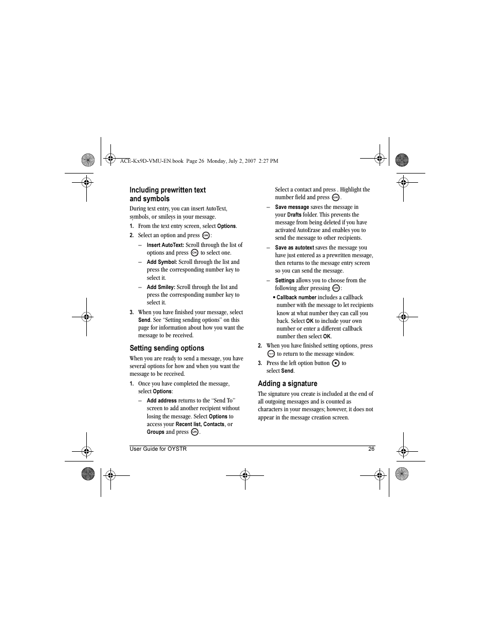 Kyocera OYSTR KX9 User Manual | Page 33 / 64