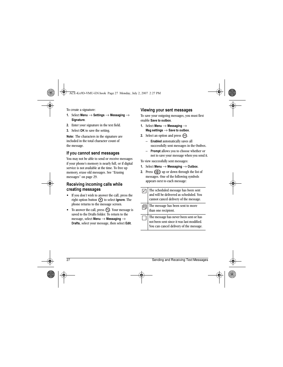 Kyocera OYSTR KX9 User Manual | Page 34 / 64