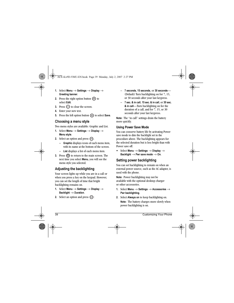 Kyocera OYSTR KX9 User Manual | Page 46 / 64