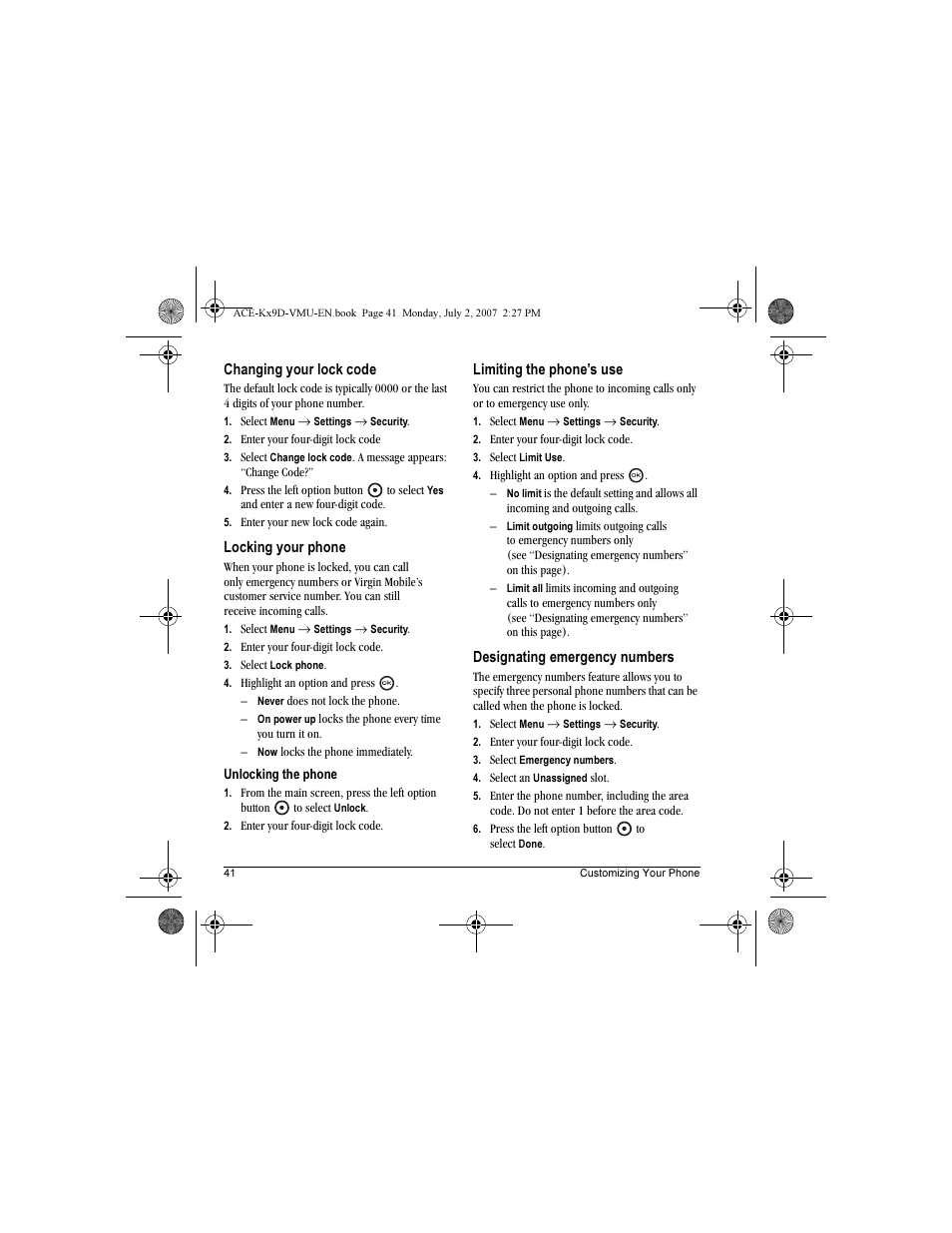 Kyocera OYSTR KX9 User Manual | Page 48 / 64