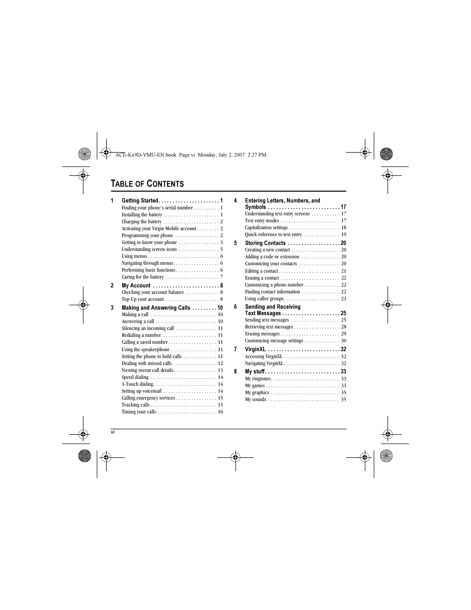 Kyocera OYSTR KX9 User Manual | Page 6 / 64