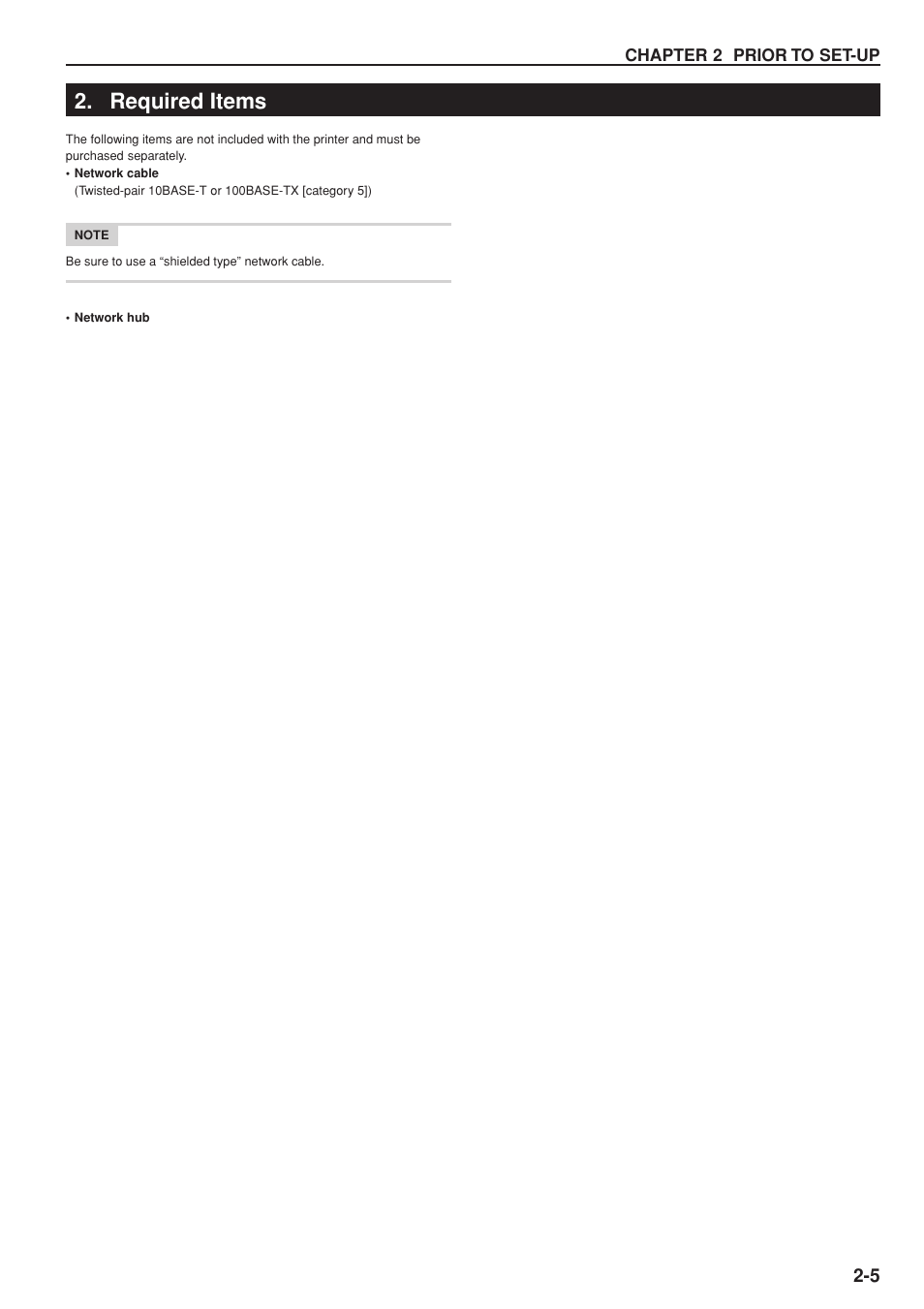 Required items | Kyocera KM-P4845w User Manual | Page 17 / 68