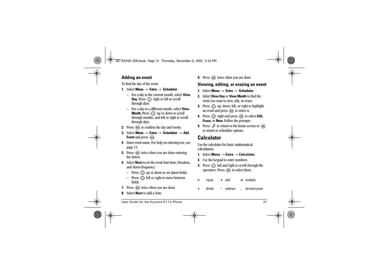 Kyocera K112 User Manual | Page 37 / 42