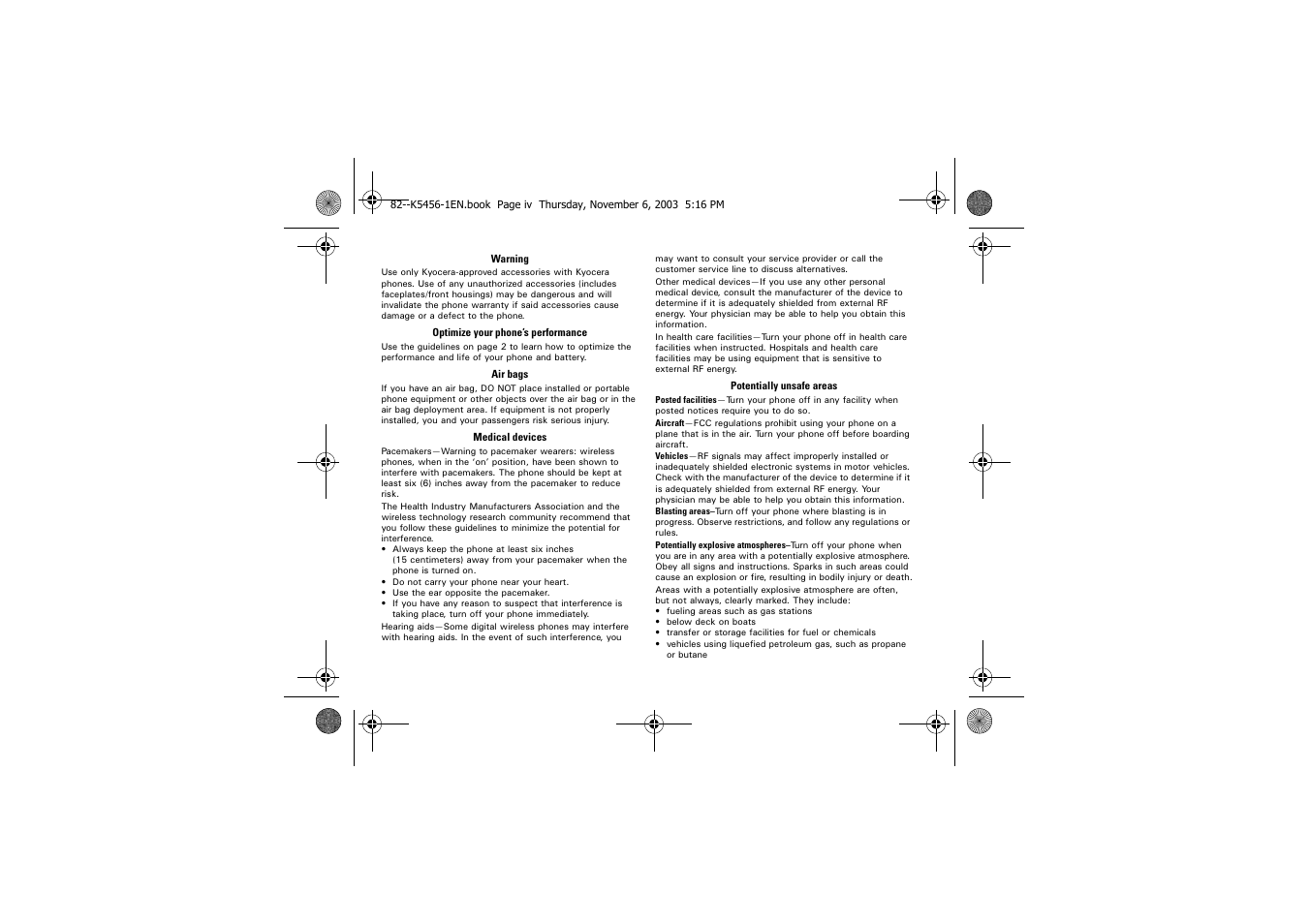 Kyocera K112 User Manual | Page 4 / 42