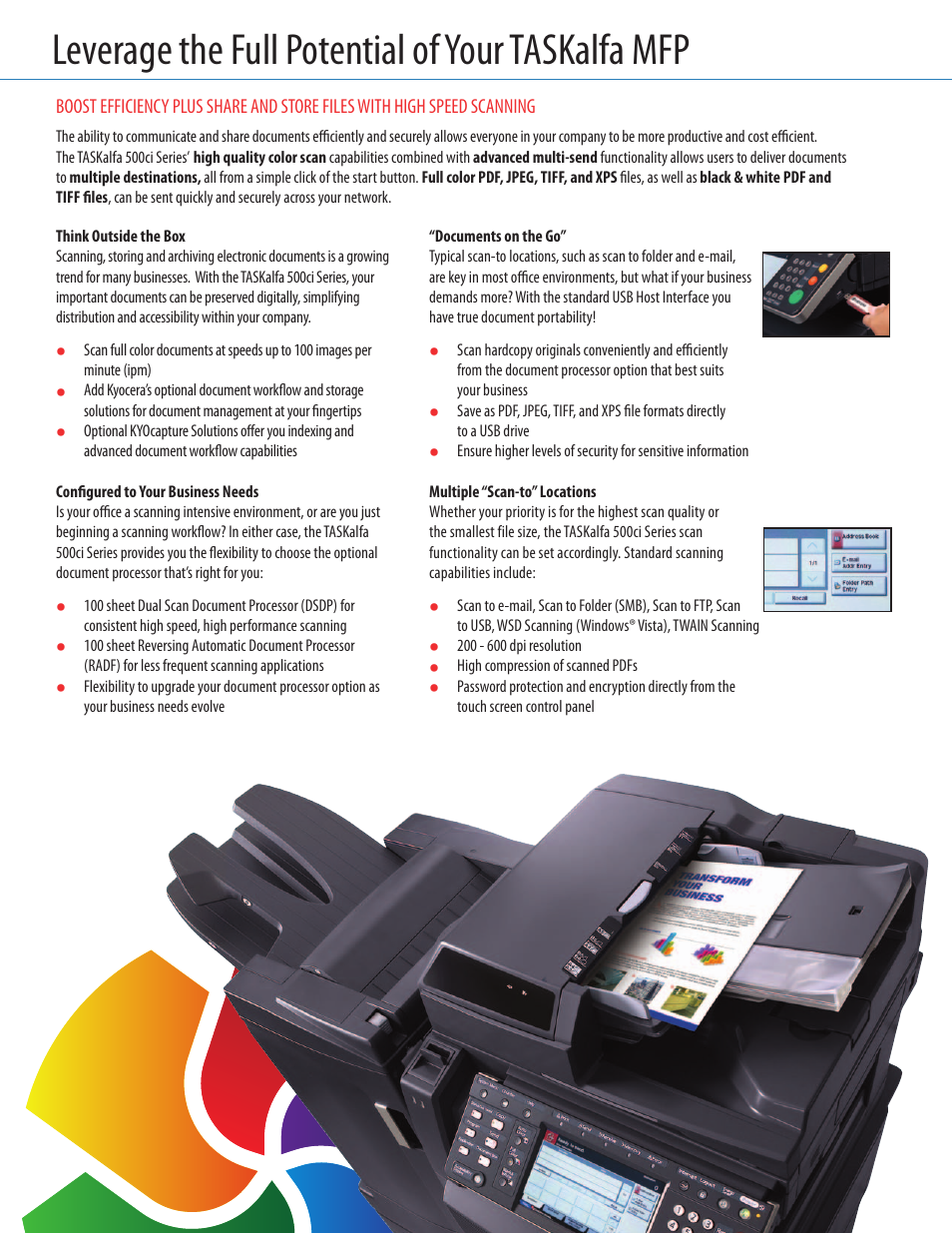 Leverage the full potential of your taskalfa mfp | Kyocera TASKalfa 500ci Series User Manual | Page 6 / 8
