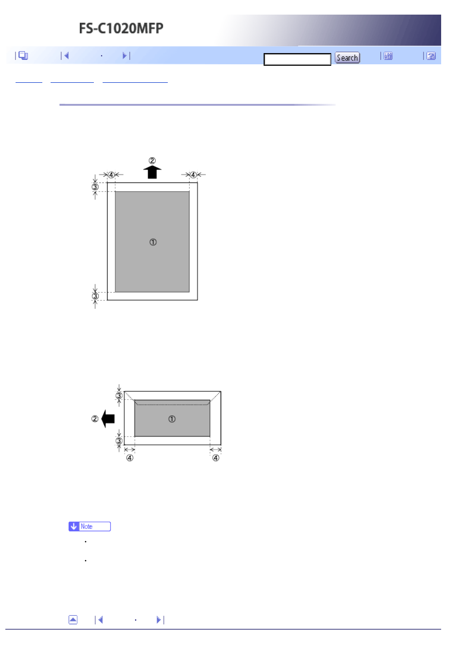 Printable area, Next | Kyocera FS-C1020MFP User Manual | Page 124 / 477