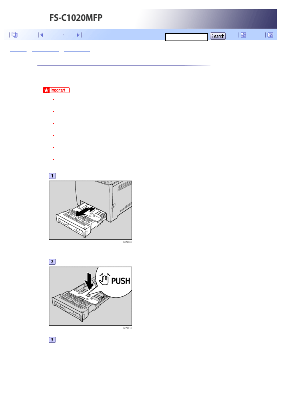 Loading paper in tray 1, Next | Kyocera FS-C1020MFP User Manual | Page 127 / 477