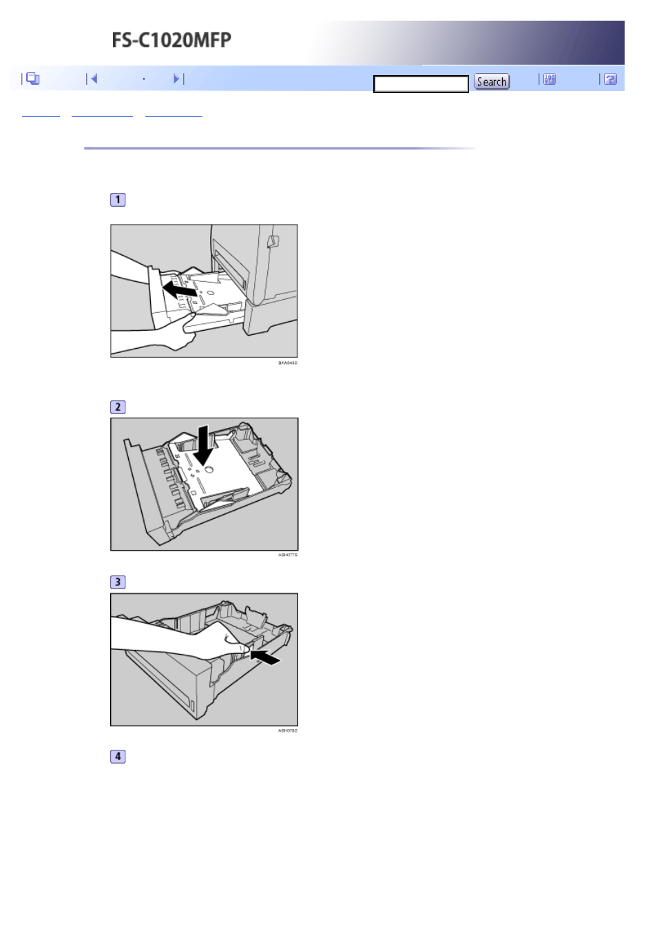 Loading paper in the optional paper feed unit, For details about loading paper in tray 2, see, Next | Kyocera FS-C1020MFP User Manual | Page 137 / 477
