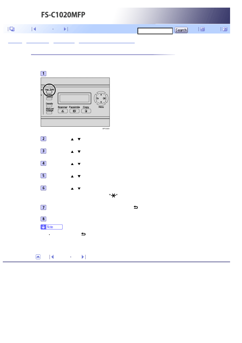 Specifying the standard paper size, Next | Kyocera FS-C1020MFP User Manual | Page 143 / 477