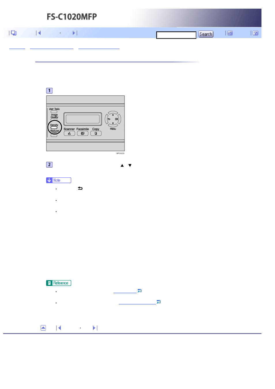 Adjusting image density, Next | Kyocera FS-C1020MFP User Manual | Page 210 / 477