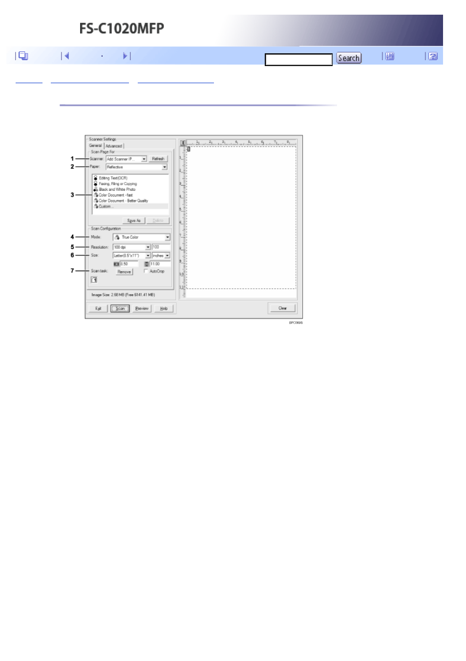 Settings you can configure in the twain dialog box, Next | Kyocera FS-C1020MFP User Manual | Page 233 / 477
