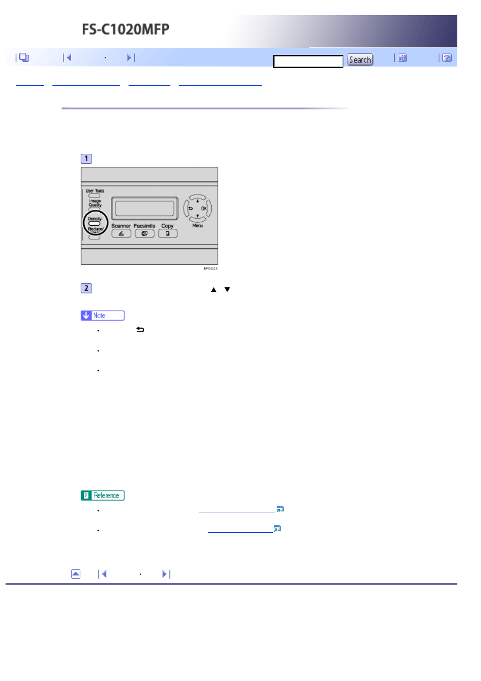 Adjusting image density, Next | Kyocera FS-C1020MFP User Manual | Page 265 / 477