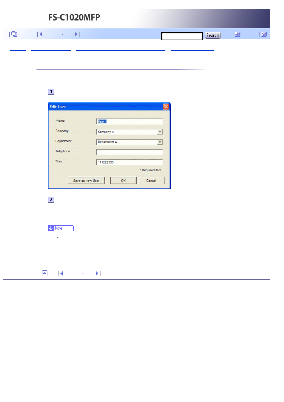 Modifying destinations, Next | Kyocera FS-C1020MFP User Manual | Page 273 / 477