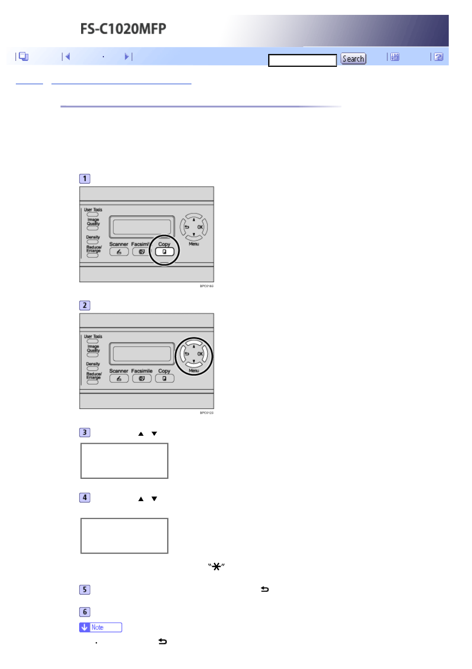 Basic operation using the menu screen, Next | Kyocera FS-C1020MFP User Manual | Page 292 / 477