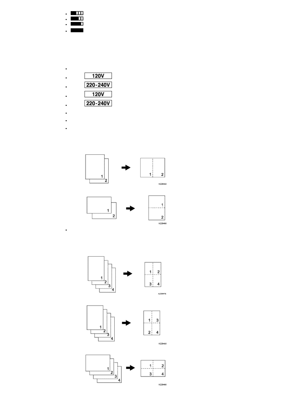 65% ( model only), 71% ( model only), 78% ( model only) | 82% ( model only), Portrait, Landscape, Portrait row, Portrait column, Landscape row, Landscape column | Kyocera FS-C1020MFP User Manual | Page 302 / 477