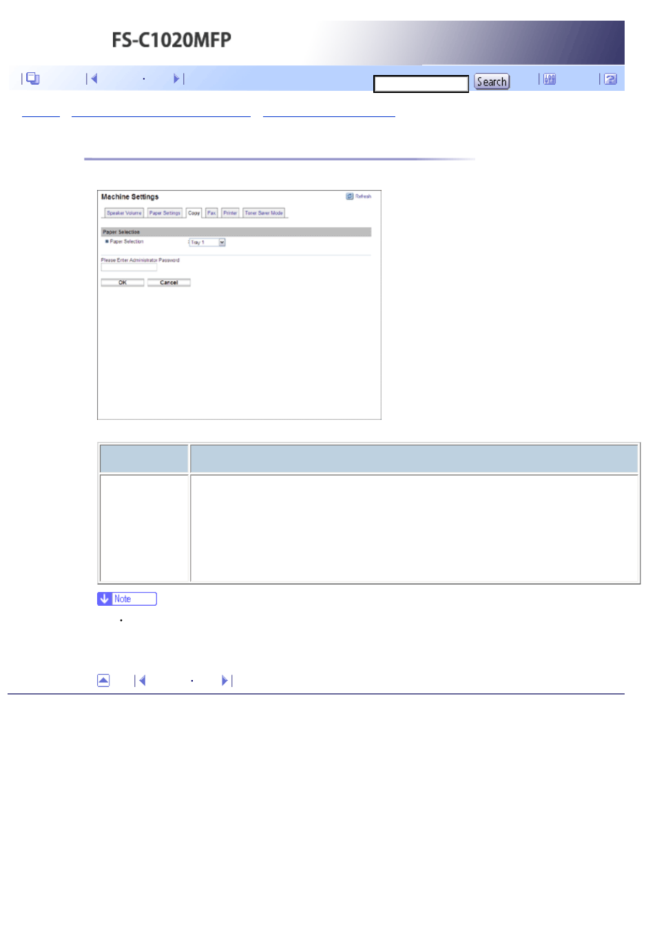 Specifying the size of paper for printing copies, Next | Kyocera FS-C1020MFP User Manual | Page 370 / 477
