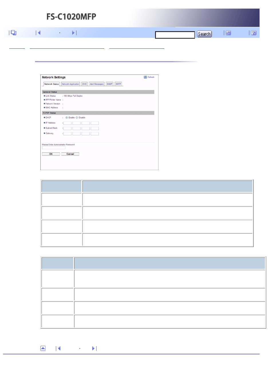 Checking the network status, Next | Kyocera FS-C1020MFP User Manual | Page 379 / 477