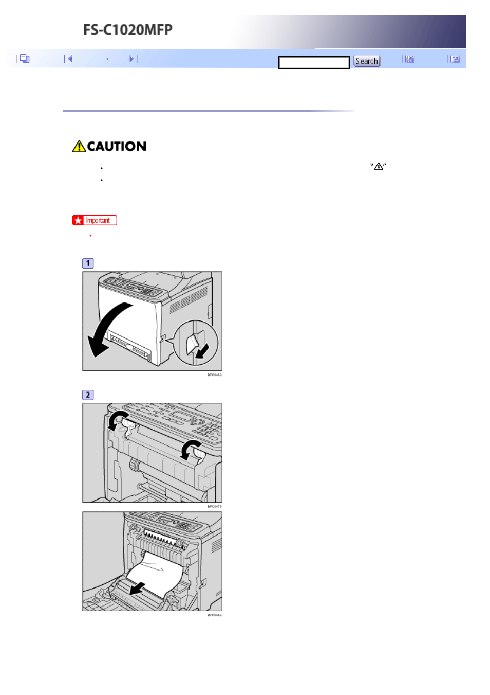 If paper jams inside the fusing unit, Next | Kyocera FS-C1020MFP User Manual | Page 404 / 477