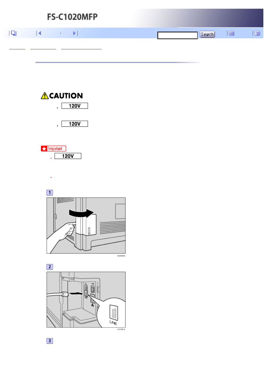 Connecting to a telephone line, For details, see, Next | Kyocera FS-C1020MFP User Manual | Page 95 / 477