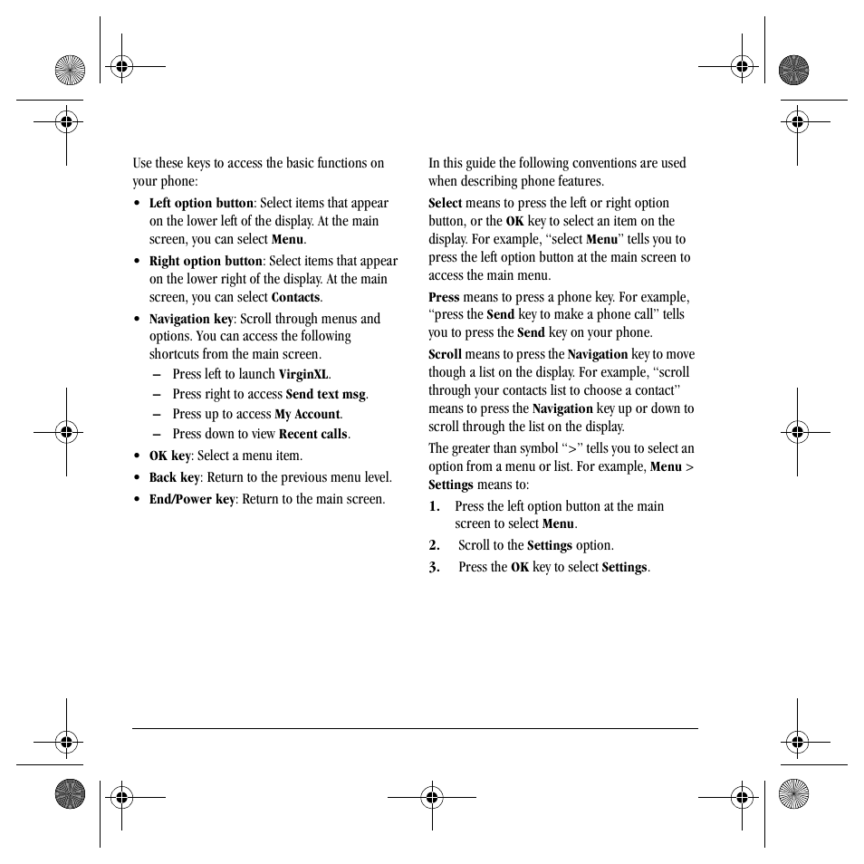 Basic navigation, Guide conventions | Kyocera TNT VMS200 User Manual | Page 16 / 64