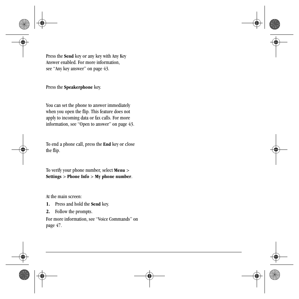 Ending phone calls, Verifying your phone number, Activating voice dialing | Kyocera TNT VMS200 User Manual | Page 18 / 64