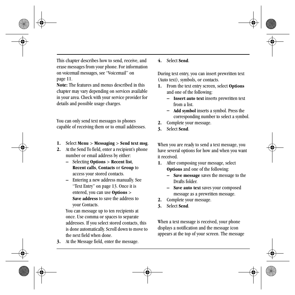 Text messages, Essaging | Kyocera TNT VMS200 User Manual | Page 25 / 64