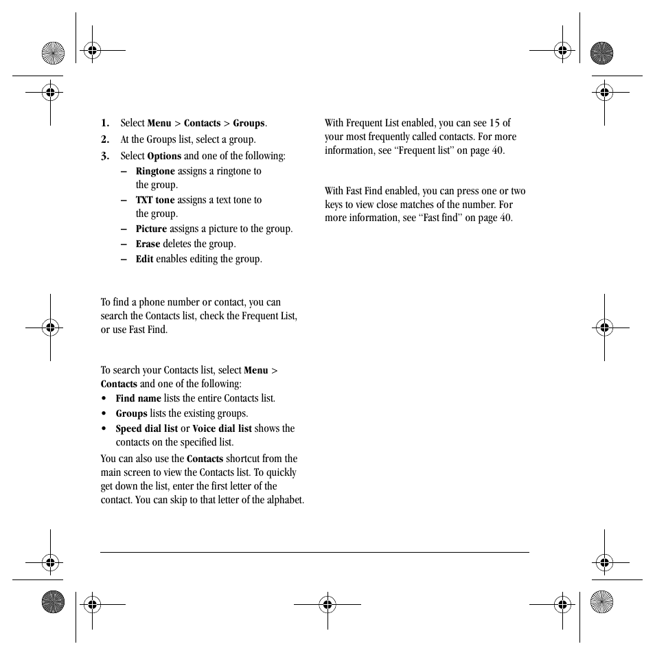 Searching contacts | Kyocera TNT VMS200 User Manual | Page 34 / 64