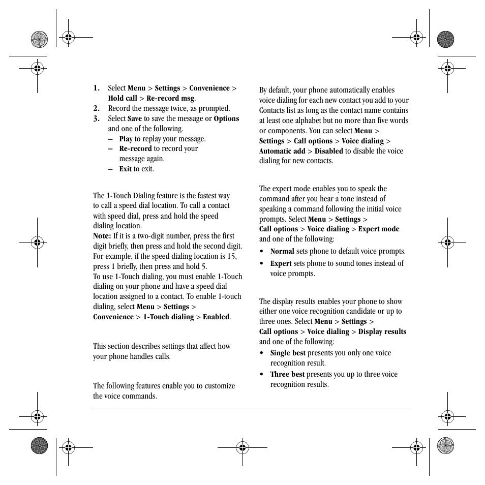 Call options | Kyocera TNT VMS200 User Manual | Page 49 / 64