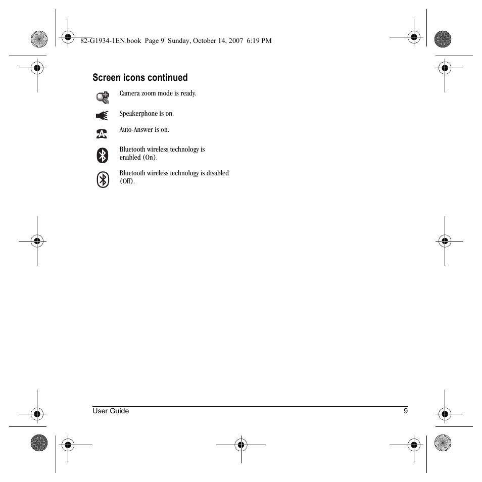 Screen icons continued | Kyocera Lingo M1000 User Manual | Page 17 / 88