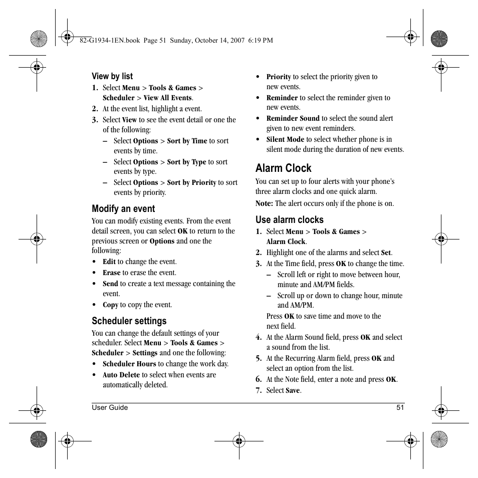 Alarm clock | Kyocera Lingo M1000 User Manual | Page 59 / 88