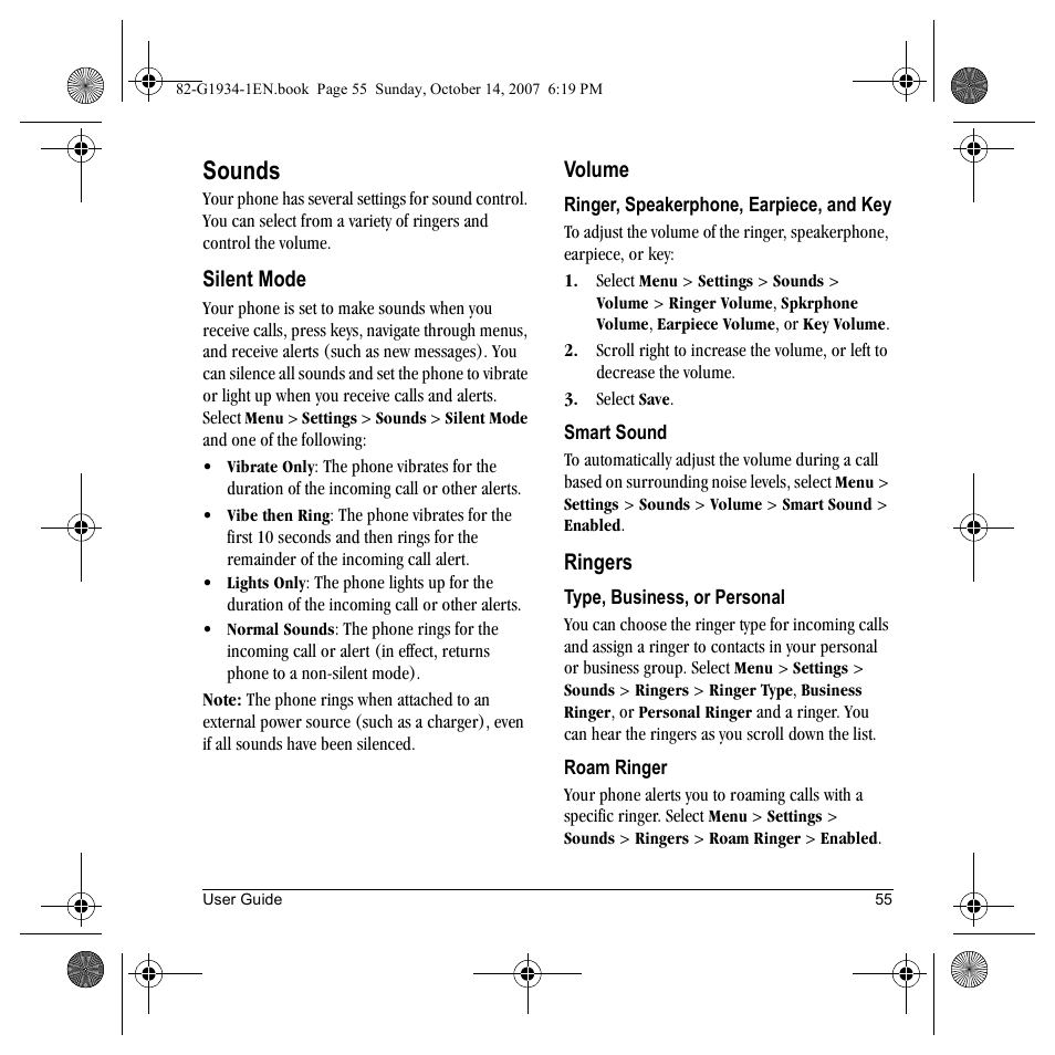 Sounds | Kyocera Lingo M1000 User Manual | Page 63 / 88