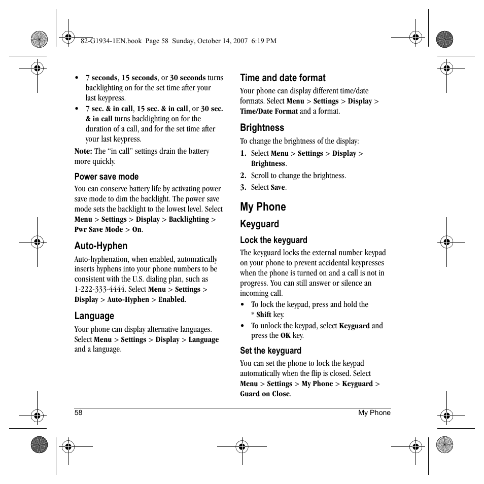 My phone | Kyocera Lingo M1000 User Manual | Page 66 / 88