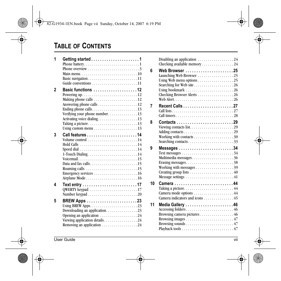 Able, Ontents | Kyocera Lingo M1000 User Manual | Page 7 / 88