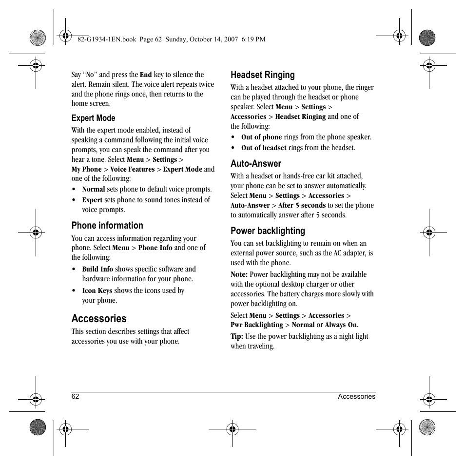 Accessories | Kyocera Lingo M1000 User Manual | Page 70 / 88
