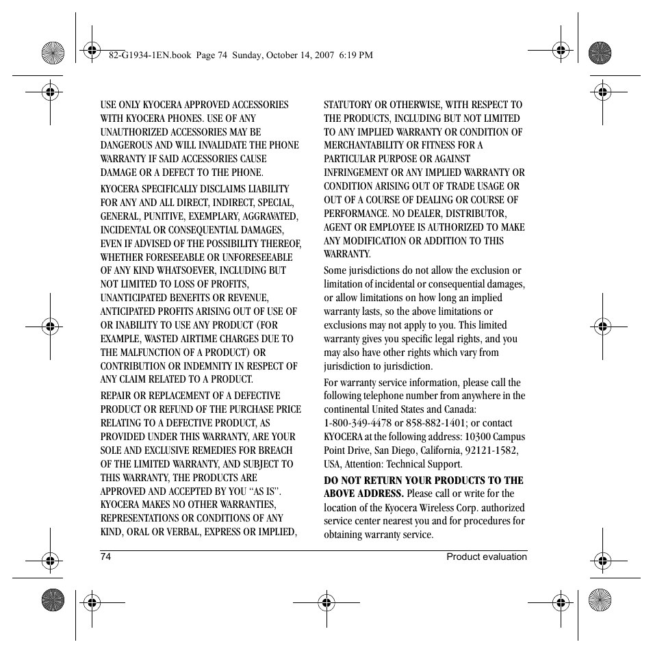 Kyocera Lingo M1000 User Manual | Page 82 / 88