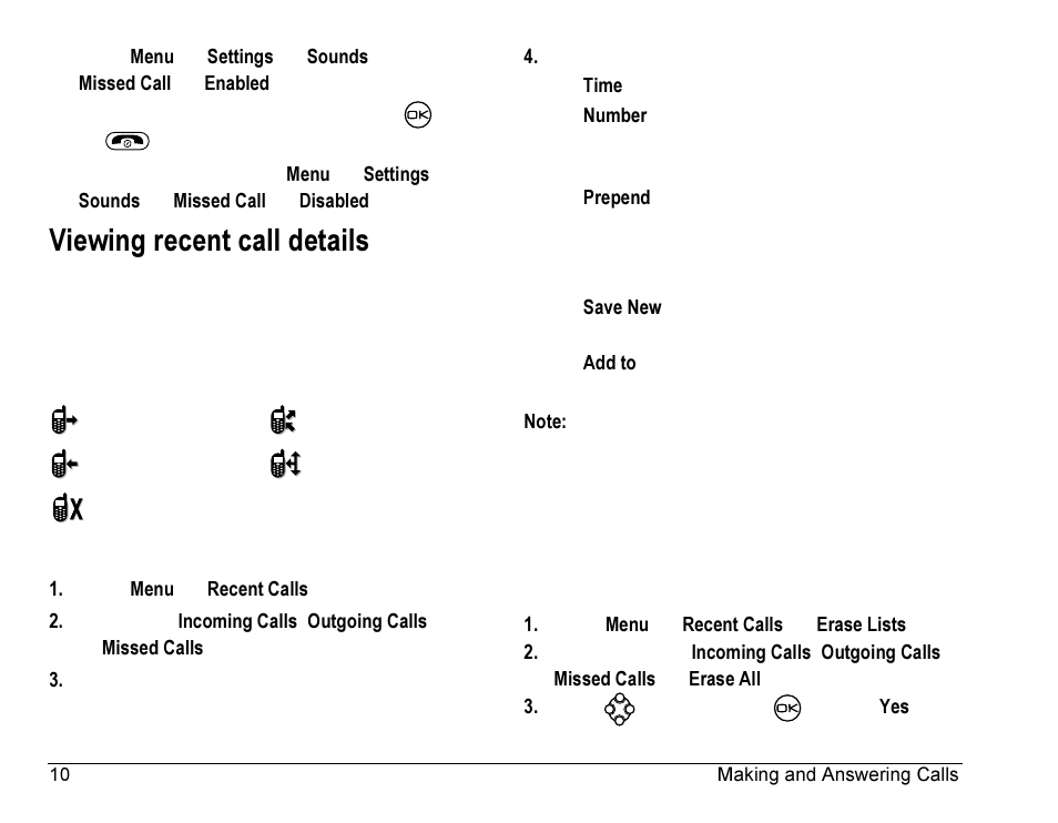 Viewing recent call details, Viewing recent calls, Erasing recent calls | Kyocera Rave K-7 User Manual | Page 18 / 56