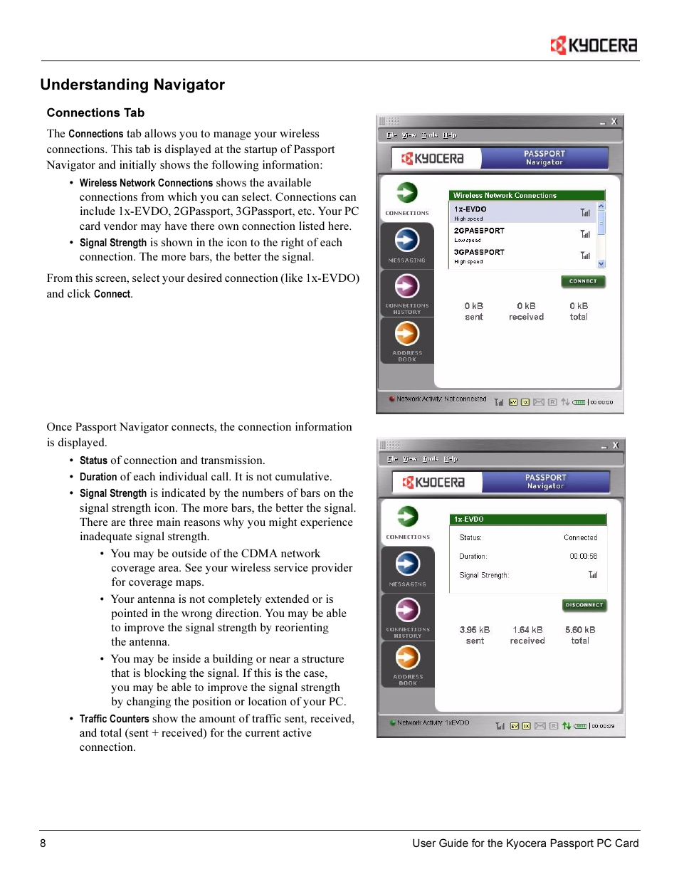 Understanding navigator | Kyocera Passport PC Card User Manual | Page 10 / 23