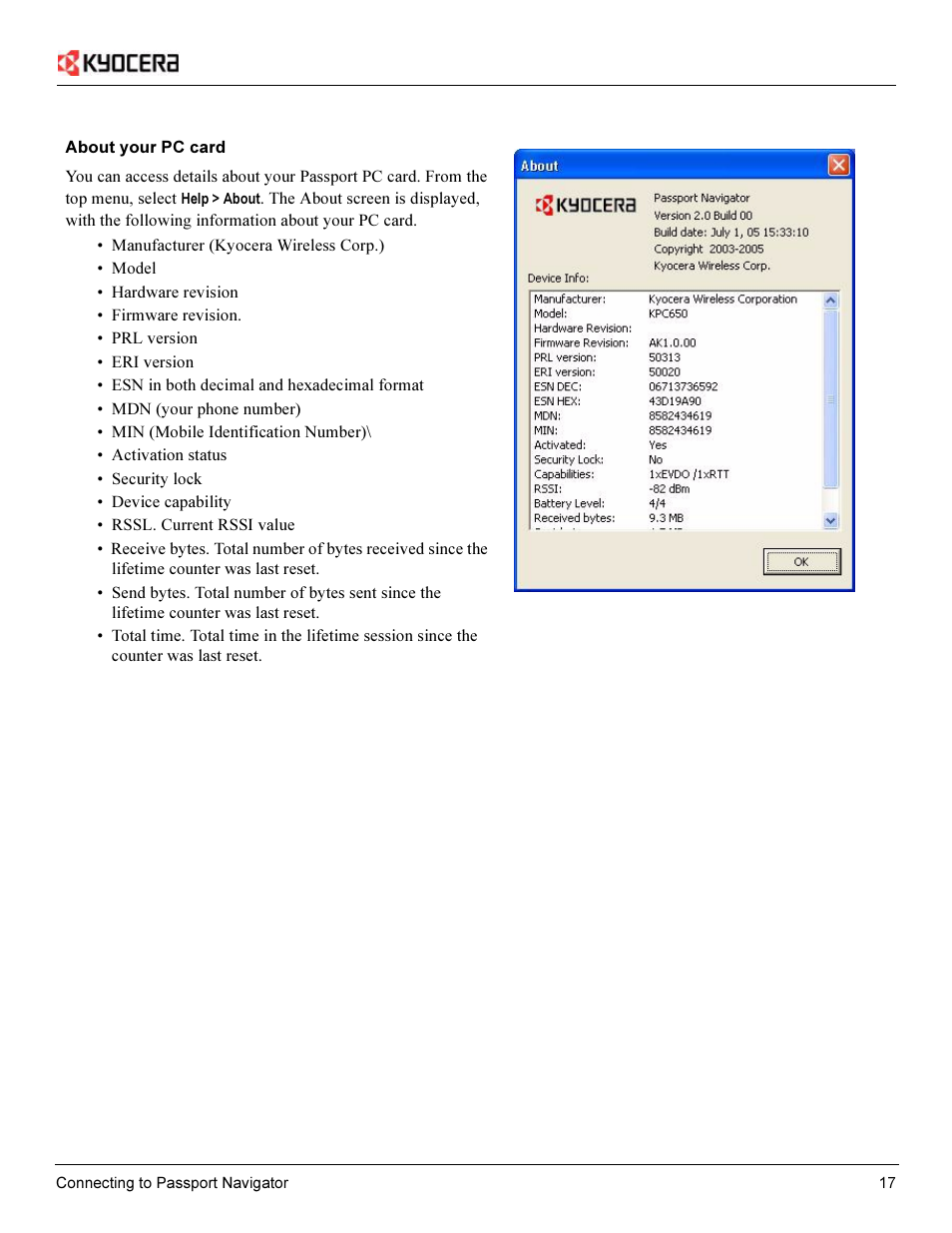 Kyocera Passport PC Card User Manual | Page 19 / 23