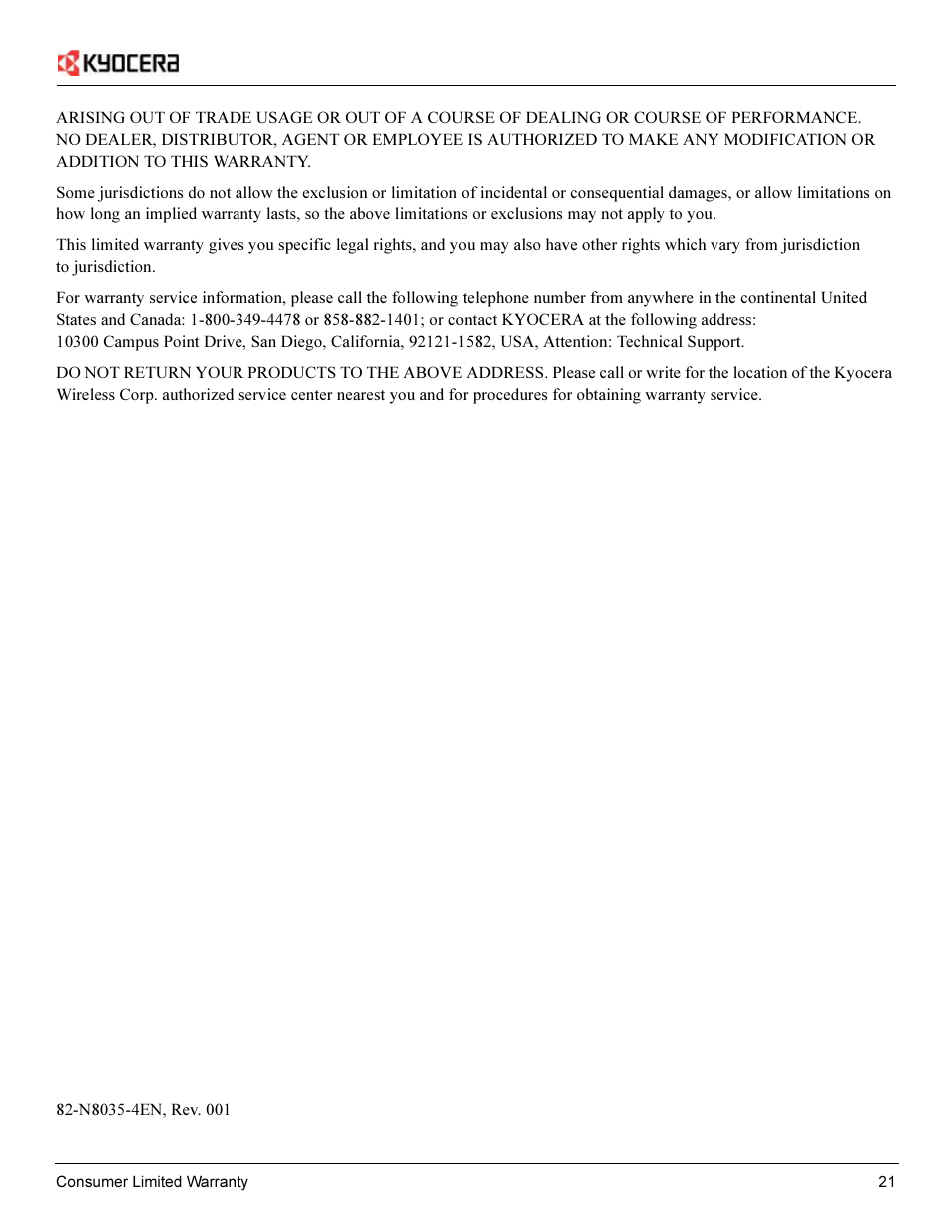 Kyocera Passport PC Card User Manual | Page 23 / 23