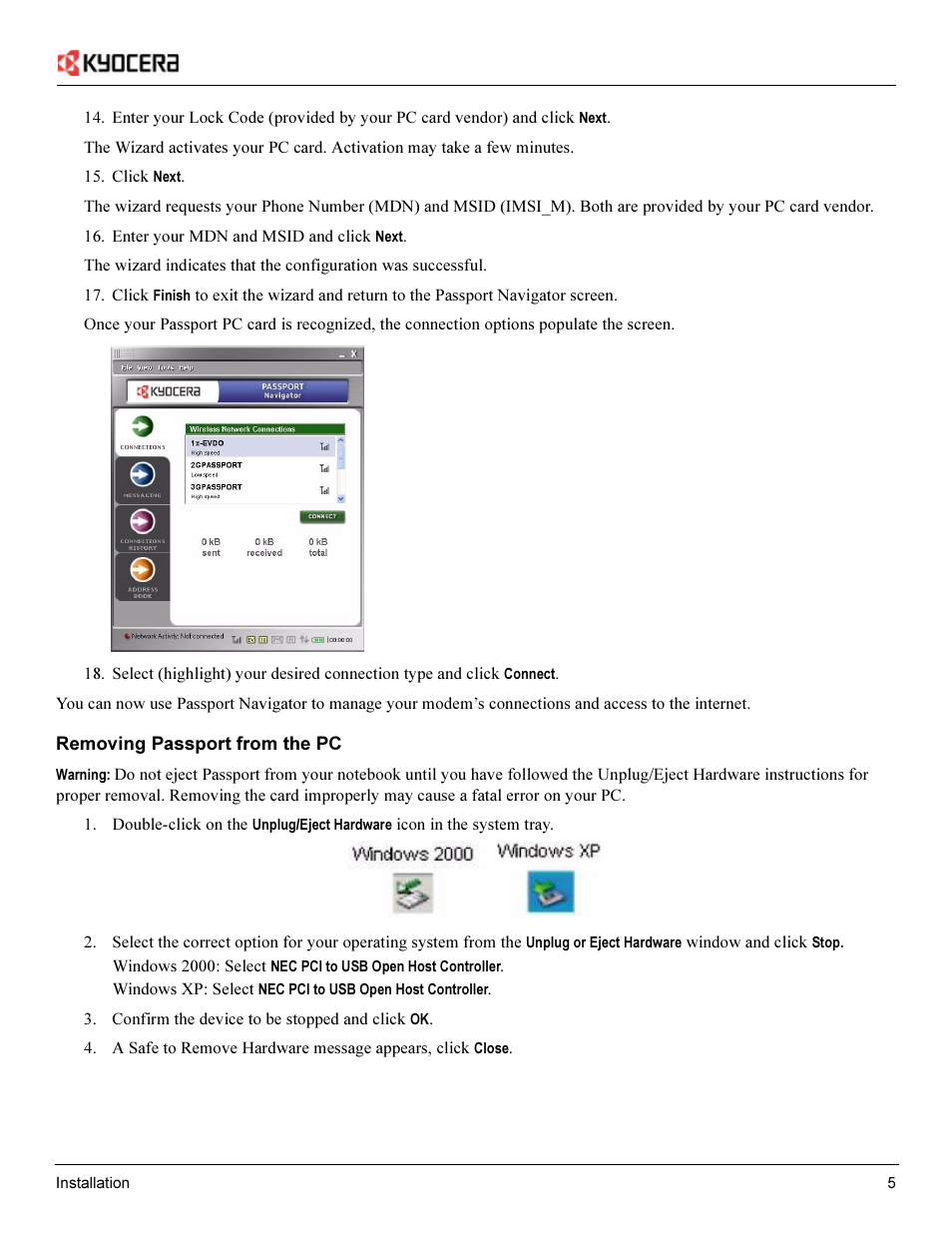Kyocera Passport PC Card User Manual | Page 7 / 23