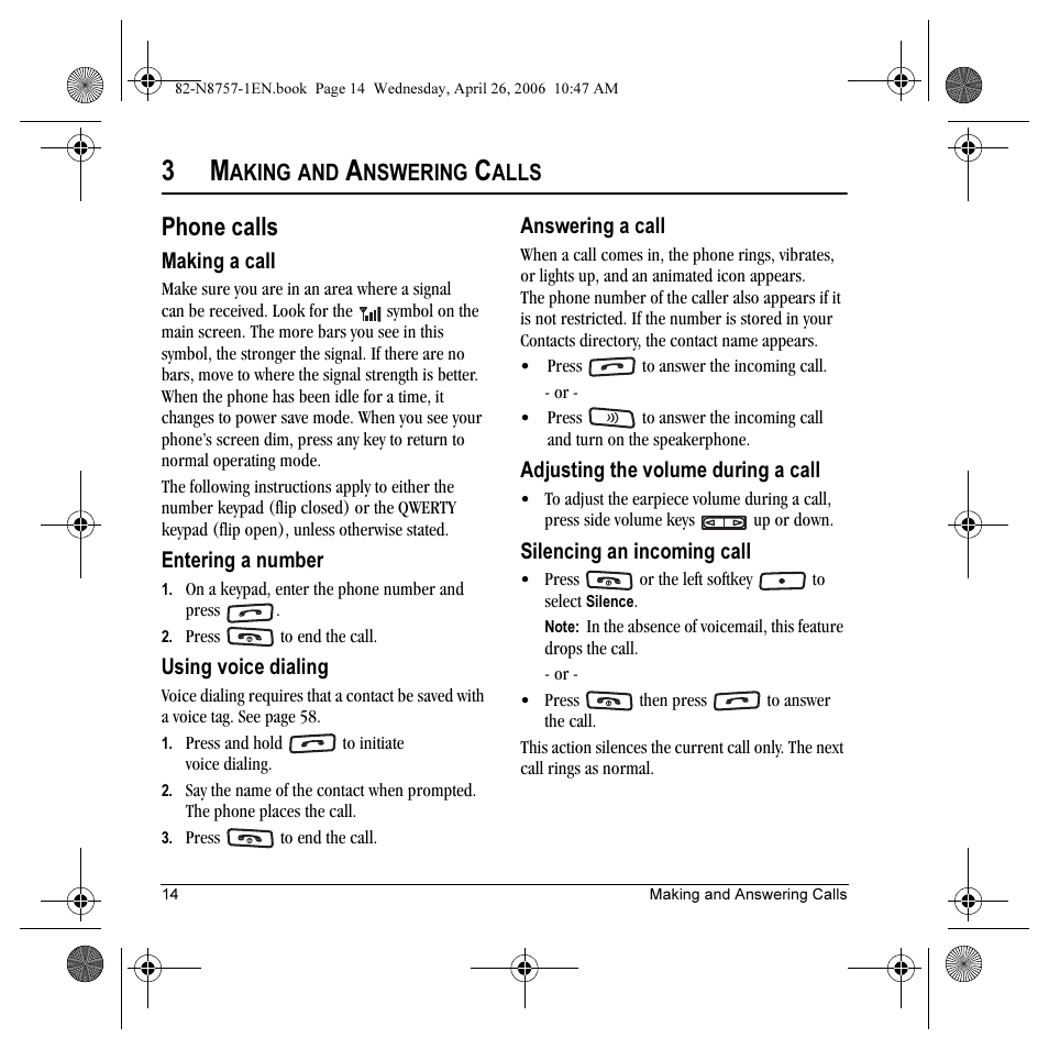 Phone calls | Kyocera Strobe K612 User Manual | Page 20 / 72