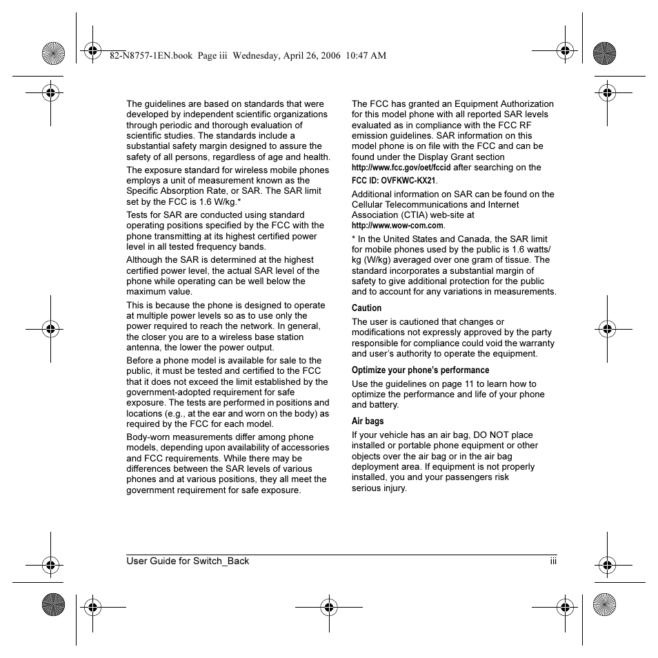 Kyocera Strobe K612 User Manual | Page 3 / 72