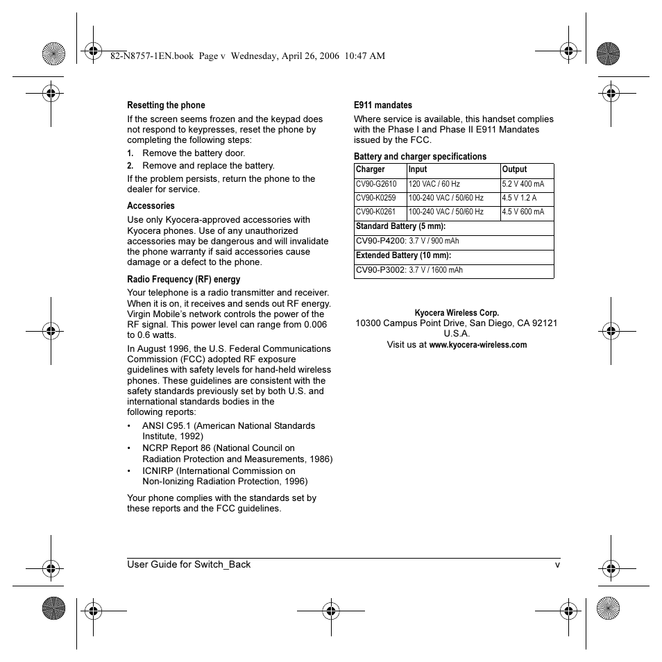 Kyocera Strobe K612 User Manual | Page 5 / 72