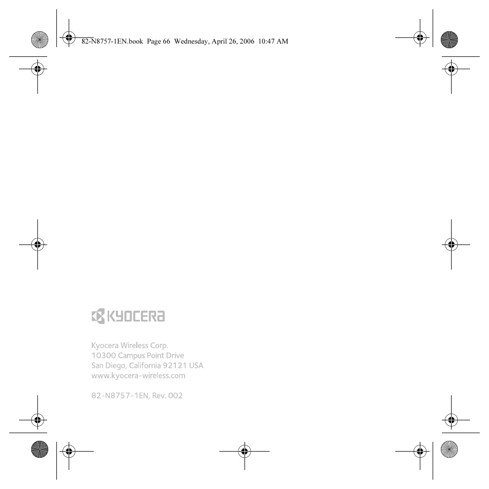 Kyocera Strobe K612 User Manual | Page 72 / 72