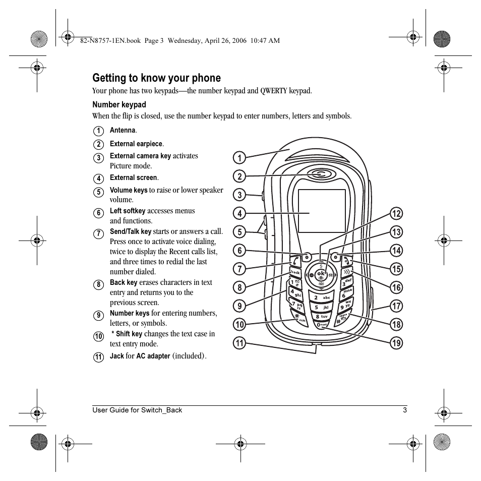 Getting to know your phone | Kyocera Strobe K612 User Manual | Page 9 / 72